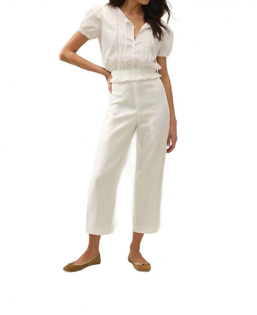 NEW FAITHFULL THE BRAND fiora button front blouse in fresco lace white